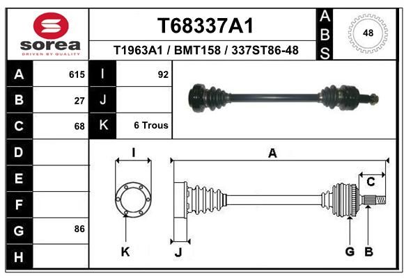 EAI Приводной вал T68337A1