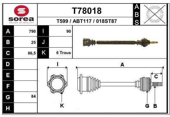 EAI Приводной вал T78018