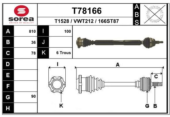 EAI Приводной вал T78166