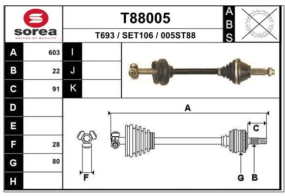 EAI Приводной вал T88005