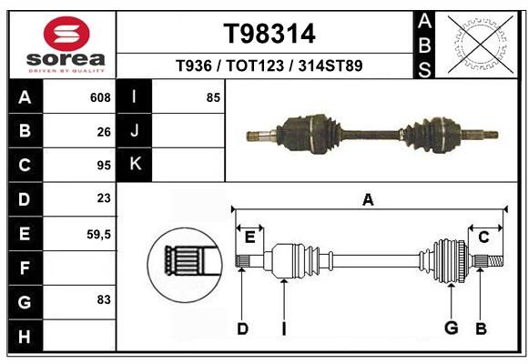 EAI Приводной вал T98314