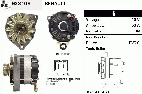 EDR Generaator 933136