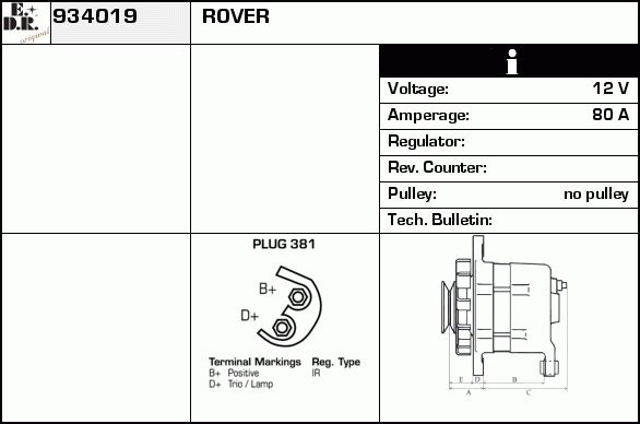 EDR Generaator 934058