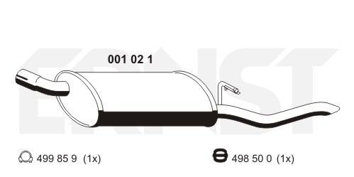ERNST Глушитель выхлопных газов конечный 001021