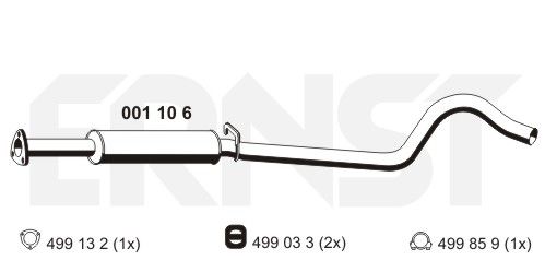 ERNST Предглушитель выхлопных газов 001106