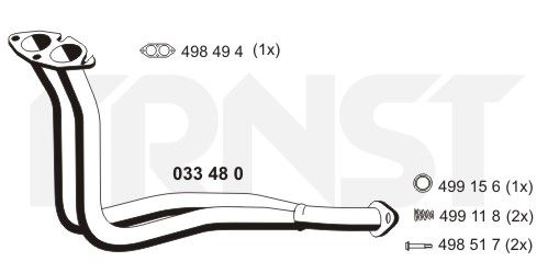 ERNST Труба выхлопного газа 033480