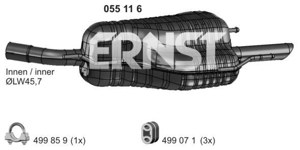 ERNST Глушитель выхлопных газов конечный 055116