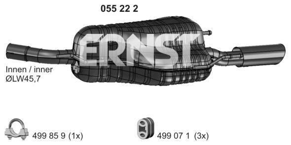 ERNST Глушитель выхлопных газов конечный 055222