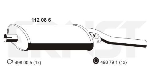 ERNST Глушитель выхлопных газов конечный 112086