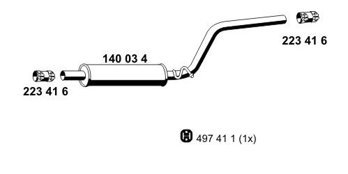 ERNST Средний глушитель выхлопных газов 140034