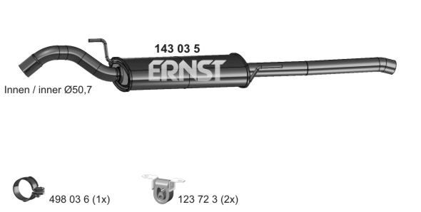ERNST Глушитель выхлопных газов конечный 143035