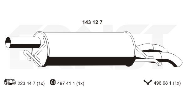 ERNST Глушитель выхлопных газов конечный 143127