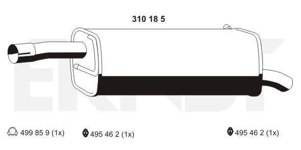 ERNST Глушитель выхлопных газов конечный 310185