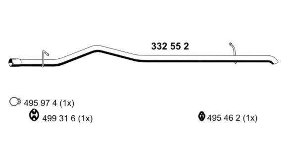 ERNST Труба выхлопного газа 332552