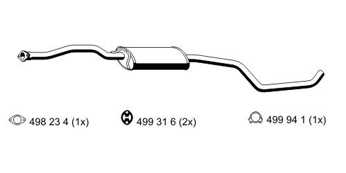 ERNST Средний глушитель выхлопных газов 342261