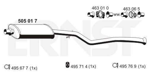 ERNST Средний глушитель выхлопных газов 505017