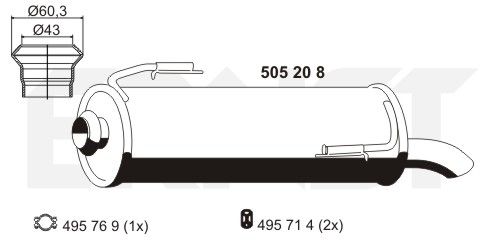 ERNST Глушитель выхлопных газов конечный 505208