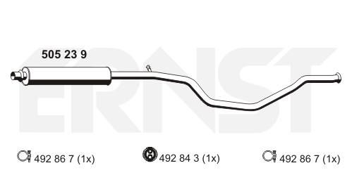 ERNST Средний глушитель выхлопных газов 505239
