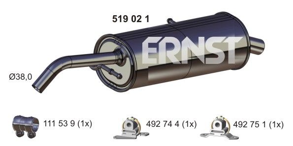 ERNST Глушитель выхлопных газов конечный 519021