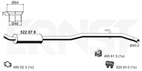 ERNST Предглушитель выхлопных газов 522076
