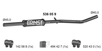 ERNST Средний глушитель выхлопных газов 536059