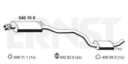 ERNST Средний глушитель выхлопных газов 540100