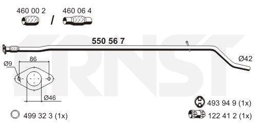 ERNST Труба выхлопного газа 550567