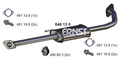 ERNST Средний глушитель выхлопных газов 646130
