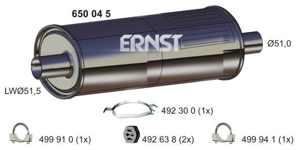 ERNST Глушитель выхлопных газов конечный 650045