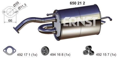 ERNST Глушитель выхлопных газов конечный 650212