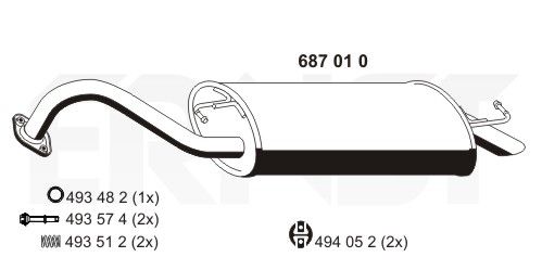 ERNST Глушитель выхлопных газов конечный 687010