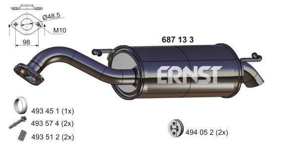 ERNST Глушитель выхлопных газов конечный 687133