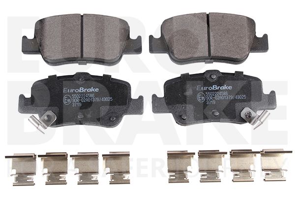 EUROBRAKE Комплект тормозных колодок, дисковый тормоз 5502224586