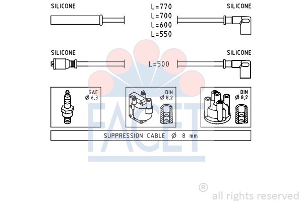 FACET Комплект проводов зажигания 4.9281