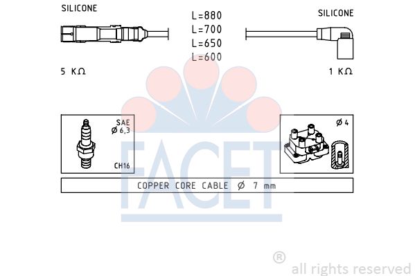 FACET Комплект проводов зажигания 4.9595