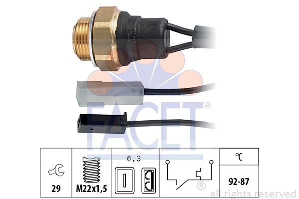 FACET Термовыключатель, вентилятор радиатора 7.5001
