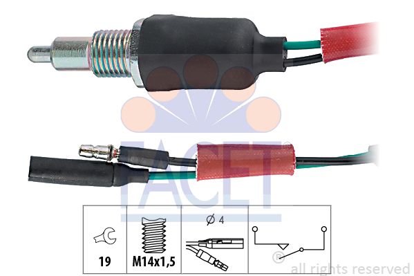 FACET Выключатель, фара заднего хода 7.6135