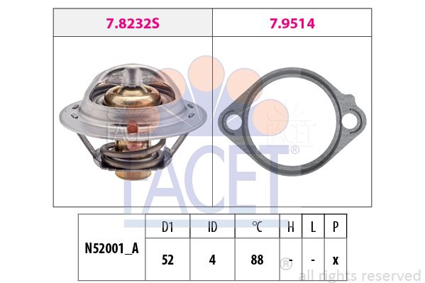 FACET Termostaat,Jahutusvedelik 7.8232