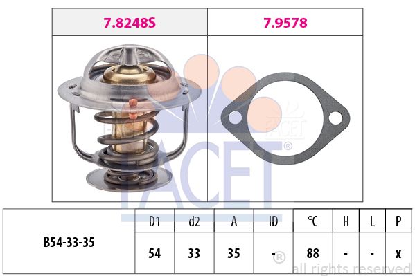 FACET Termostaat,Jahutusvedelik 7.8248