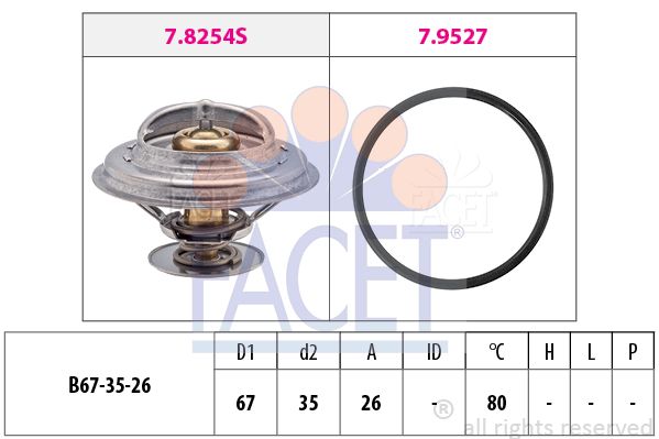 FACET Termostaat,Jahutusvedelik 7.8254