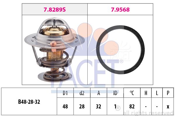 FACET Termostaat,Jahutusvedelik 7.8466