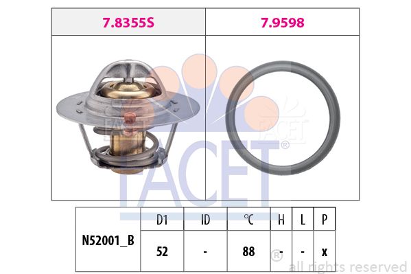 FACET Termostaat,Jahutusvedelik 7.8487