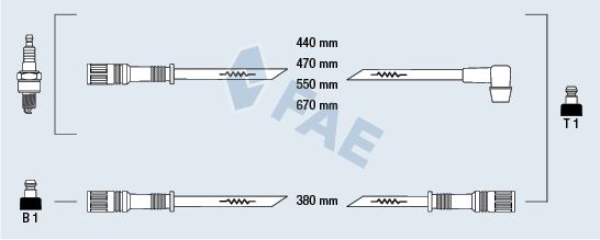 FAE Комплект проводов зажигания 83490