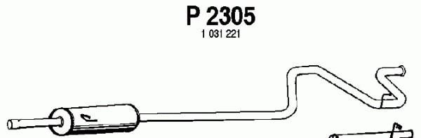 FENNO Средний глушитель выхлопных газов P2305