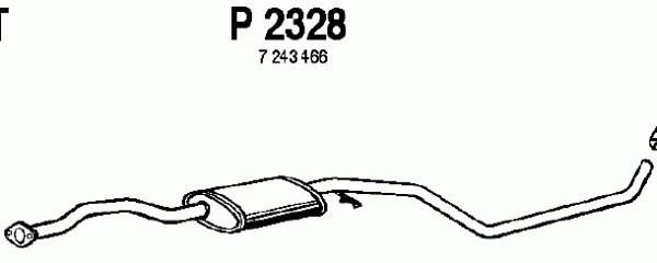 FENNO Средний глушитель выхлопных газов P2328