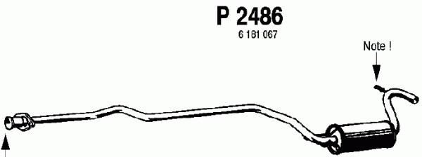 FENNO Средний глушитель выхлопных газов P2486