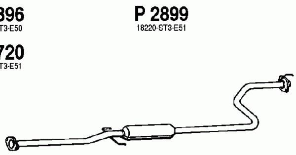 FENNO Средний глушитель выхлопных газов P2899