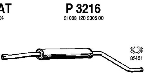 FENNO Средний глушитель выхлопных газов P3216