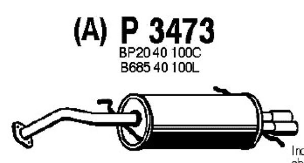 FENNO Глушитель выхлопных газов конечный P3473