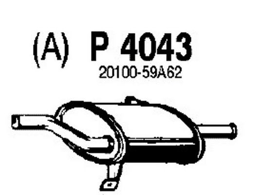 FENNO Глушитель выхлопных газов конечный P4043